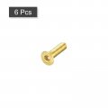 Uxcell Flat Head Socket Cap Screws M2 5-0 45 X 10mm Brass Inner Hex Drive Fasteners Bolts 6pcs