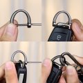 Kavilin Keychain For Car Keys 360 Degree Rotatable Key Fob Men And Women Anti-lost D-ring Black With Compass Gift Box A 