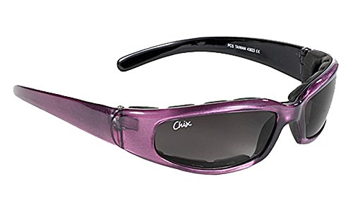 Pacific Coast Chix Rally Grey Gradient Purple Padded Motorcycle Glasses