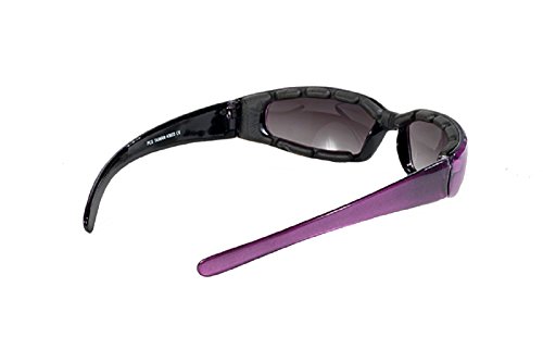 Pacific Coast Chix Rally Grey Gradient Purple Padded Motorcycle Glasses