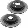 Motorbymotor 281 6mm Rear Brake Kit Rotors And Ceramic Pads Replacement For Acura Tsx Honda Accord E-coating Drilled Slotted 