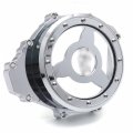 Httmt- Chrome Cnc See Through Left Engine Stator Cover Crankcase R1 Compatible With Yamah Yzf R1 1998-2003 P N Mt313-052a-cd