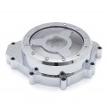 Httmt- Chrome Cnc See Through Left Engine Stator Cover Crankcase R1 Compatible With Yamah Yzf R1 1998-2003 P N Mt313-052a-cd