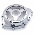 Httmt- Chrome Cnc See Through Left Engine Stator Cover Crankcase R1 Compatible With Yamah Yzf R1 1998-2003 P N Mt313-052a-cd