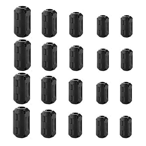 20 Pcs Ferrite Chokes Core Beads Ring Coil For Led Lights Rf Radio Interference Filter Frequency 5 Sizes