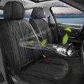 Universal Fit Car Seat Covers For 5 Seats Black Pu Leather And Sponge Pads Full Set Front Rear Protection Ford Nissan Acura 