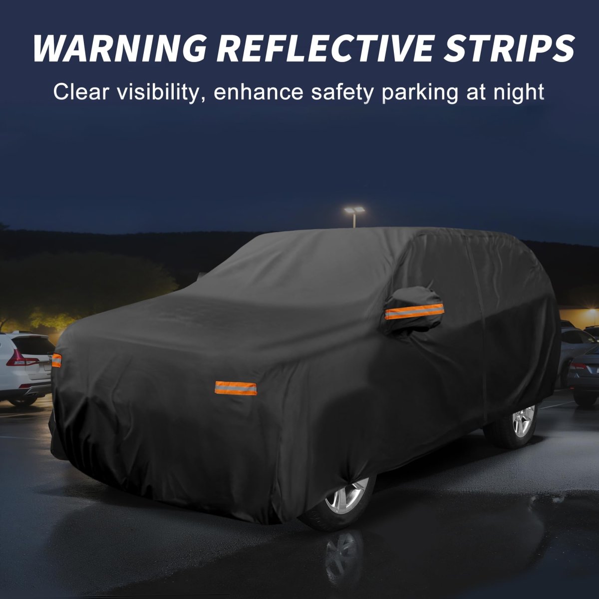 Car Cover Outdoor Waterproof Sun Rain Snow Hail Protection With Left Side Door Zipper Aluminum Film For Ford Expedition