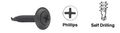 Crl 8 X 1 Black Countersunk Self-drilling Screws With Washers 