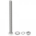 Uxcell M8 X 90mm Hex Head Screws Bolts Nuts Flat Lock Washers Kits 304 Stainless Steel Fully Thread Hexagon 4 Sets