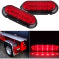 2x 6 In 10 Led Oval Oblong Trailer Tail Lights Red Waterproof Clearance Side Marker For Truck Rv Bus And Pickup