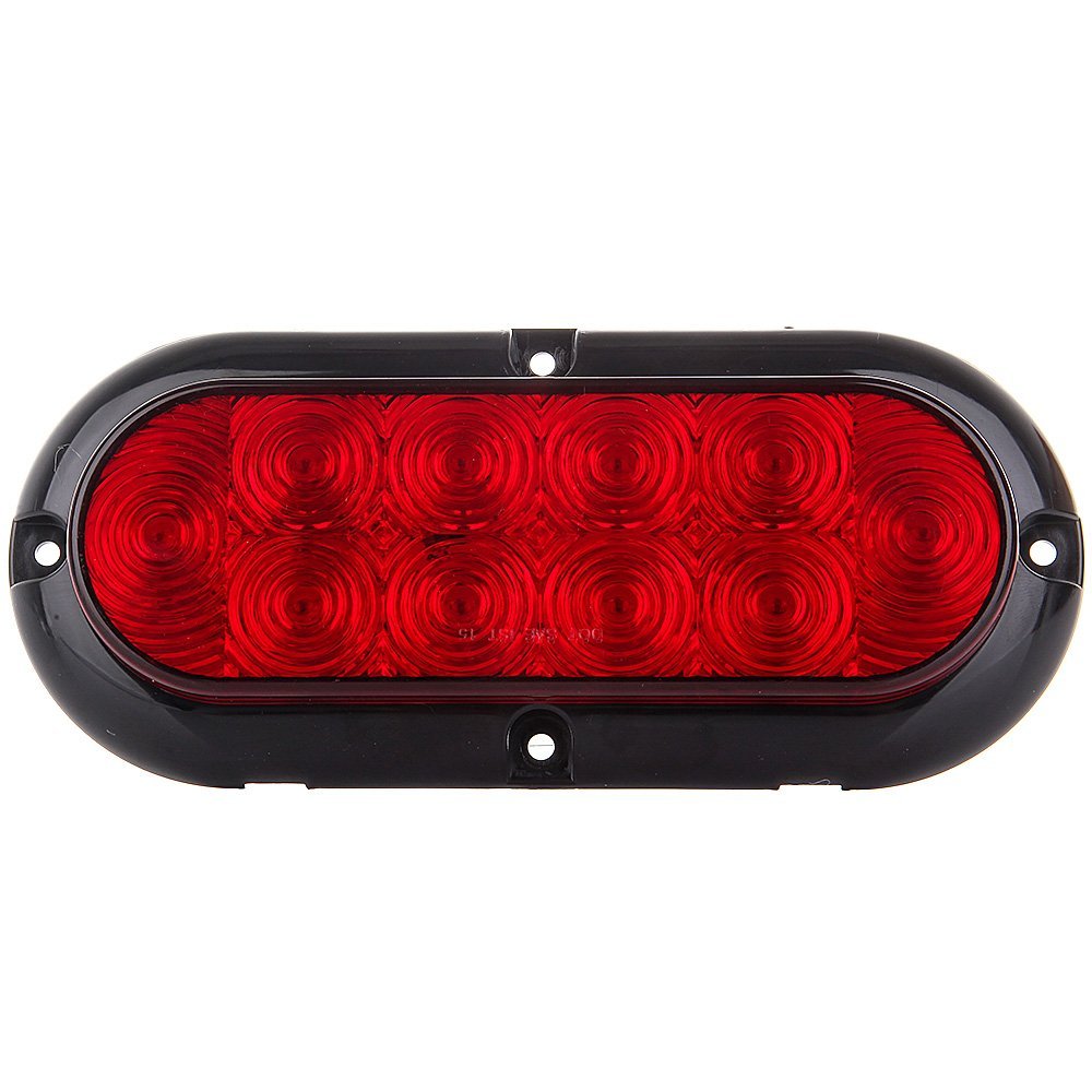 2x 6 In 10 Led Oval Oblong Trailer Tail Lights Red Waterproof Clearance Side Marker For Truck Rv Bus And Pickup