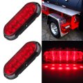 2x 6 In 10 Led Oval Oblong Trailer Tail Lights Red Waterproof Clearance Side Marker For Truck Rv Bus And Pickup