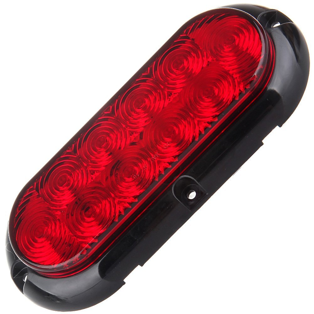 2x 6 In 10 Led Oval Oblong Trailer Tail Lights Red Waterproof Clearance Side Marker For Truck Rv Bus And Pickup