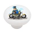 Motorcycle Police Decorative High Gloss Ceramic Drawer Knob 