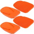Motorcycle Kickstand Pad 4 Pack Anti Slip Support Plate For Snow Sand Grass Portable Orange Parking Accessory Pp Material 
