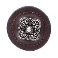 Vicenza Designs K1278 Napoli Round Leather Knob Large Brown Vintage Pewter 