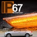 Nslumo Amber White Switchback Led Side Marker Lights For 2003-2006 Infiniti G35 Sedan Skyline V35 Clear Lens Front Bumper W