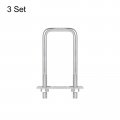 Uxcell Square U-bolts 3 Sets 52mm 2 05 Inner Width 150mm Length M10 304 Stainless Steel U Clamp Bolt With Nuts And Plates For