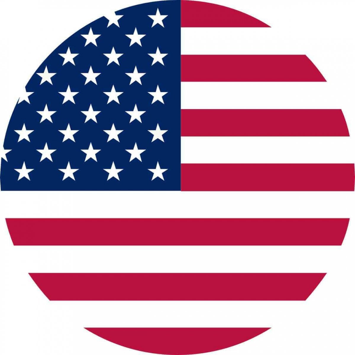 Stickertalk Circular American Flag Vinyl Sticker 5 Inches By