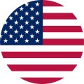 Stickertalk Circular American Flag Vinyl Sticker 5 Inches By 