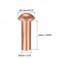 Uxcell 10 Pcs 5 16 X 63 64 Round Head Copper Solid Rivets Fasteners