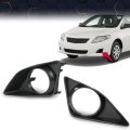 Fog Light Trim Set For 2009-2010 Toyota Corolla W Fog Hole Driver And Passenger Side Black