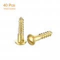 Uxcell Wood Screws M3 X 16mm Slotted Round Head Brass Self-tapping Woodworking Screw 40 Pcs