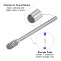 Uxcell Carbide Burrs Rotary Files Double Cut Cylinder With Ball Nose Tungsten Tip 10mm Cutting Head 6mm Shank 100mm 4-inch