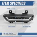 Auto Dynasty Black Led Neon Tube Bar Third Tail Brake Light Reverse Back Up Rear Fog Lamp Compatible With Ford Mustang 15-18