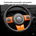 Cherocar For Jeep Steering Wheel Covers Panel Decoration Interior Accessories 2011-2017 Wrangler Jk Unlimited Patriot Compass