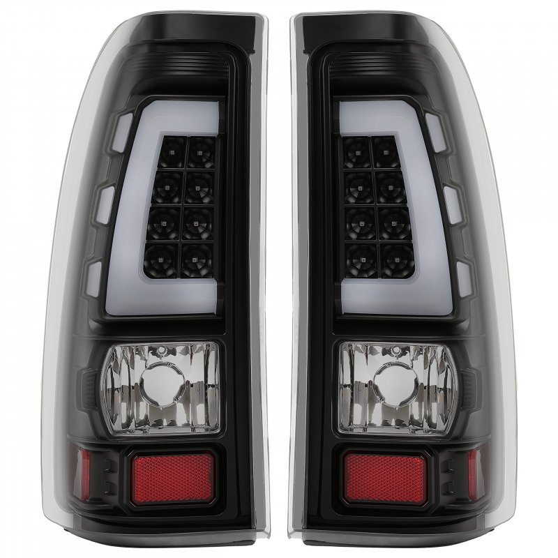 Taillight For 1999-2006 Chevy Silverado 1999-2002 Gmc Sierra 1500 2500 3500 Led Tube Bar Tail Lights Lamp Smoked Lens Black