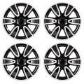 15 In Black And White Hubcaps Wheel Covers Universal Set For Steel Wheels Durable Abs Plastic Snap On Full Lug Skin Of 4 