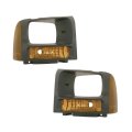 Park Signal Light Assembly Pair For 2006 2007 Ford F-350 Super Duty Driver And Passenger Side Replaces Fo2526104 Fo2527104 
