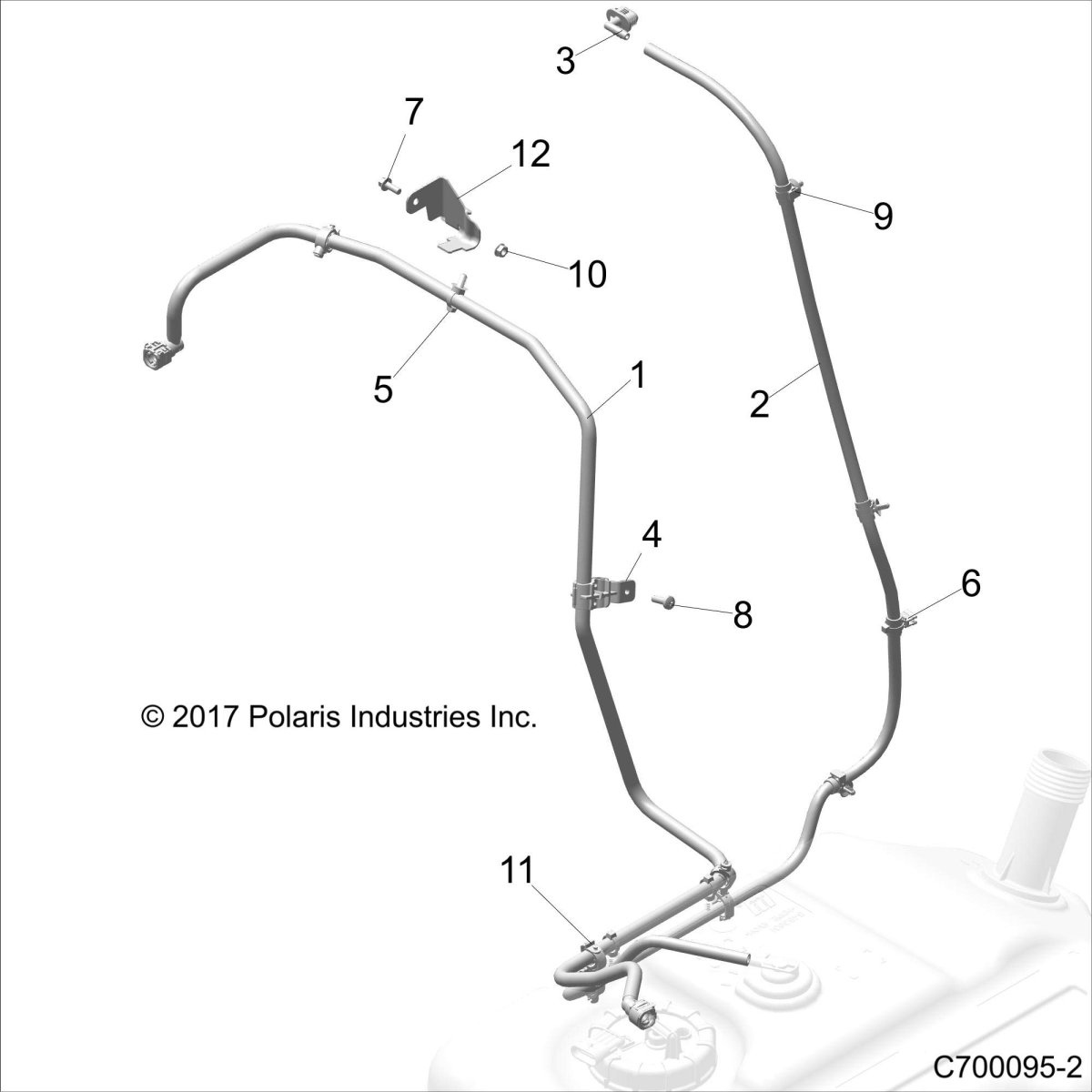 Polaris Rzr Fuel Line Assembly Genuine Part Qty 1