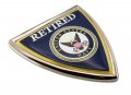 Retired Navy Shield Chrome Auto Emblem