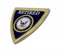 Retired Navy Shield Chrome Auto Emblem