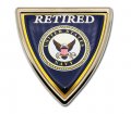 Retired Navy Shield Chrome Auto Emblem