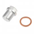 X Autohaux 4 Set M18x1 5 Car Engine Oil Drain Plug With Washer 986833 For Volvo S60 2009-2018 Steel Silver Tone