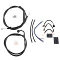 Smt- H-d Motorcycle 14 Black Stainless Handlebar Cable Kit Brake Line Clutch Electronic Throttle For 2016-2017 Softail Models 