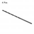 Uxcell High Speed Steel Lengthen Straight Shank Twist Drill Bit Fully Ground Black Oxide 4 2mm Diameter 85mm Total 55mm Length