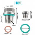 X Autohaux 1 Set M16 1-1 5 15mm Oversize Piggyback Oil Drain Plug Stainless Steel Self Tapping Pan Thread Repair Kit For Car