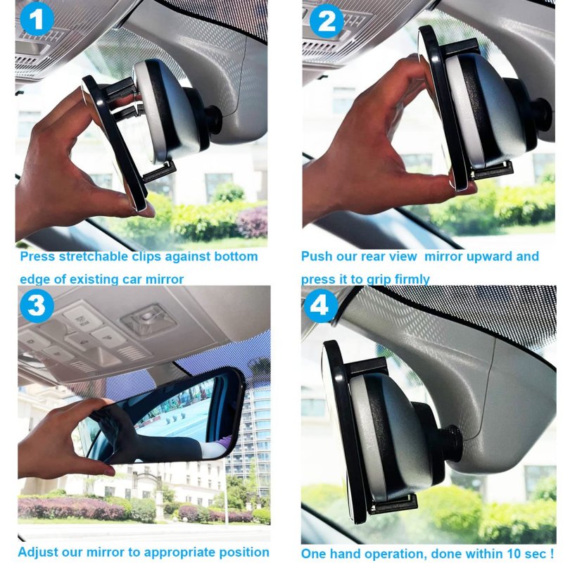 Rear View Mirror 11 8 Inch Panoramic Anti-glareview Car Interior Clip-on Wide Angle Rear To Reduce Blind Spot Effectively For