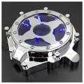 Xkh- Blue Led Glass See Through Engine Stator Cover Compatible With Suzuki Gsx1300r Hayabusa 1999 2013 Chromed Motorcycle