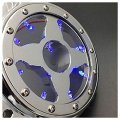 Xkh- Blue Led Glass See Through Engine Stator Cover Compatible With Suzuki Gsx1300r Hayabusa 1999 2013 Chromed Motorcycle