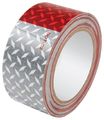 All14242 Red And White Diamond Plate Reflective Tape 2 In Wide X 50 Ft Long Roll Weather Solvent Resistant For Trailers Trucks 