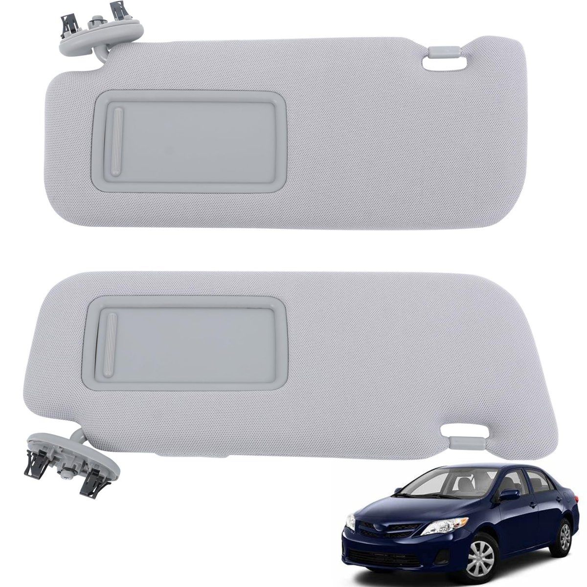 Left Right Side Sun Visor Sunshade With Mirror Gray For Corolla Sedan 4 Door 2009 2010 2011 2012 2013 Replacement 74320 12e00