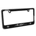 Ford Mustang Script Dual Logo Black Real 3k Carbon Fiber Glossy Finish License Plate Frame 