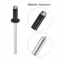 Uxcell Aluminum Blind Rivets 3 2mm X 9mm 1 8 23 64 Open End Rivet Flat Round Head For Joining Metal Plate Leather Black 400 Pcs