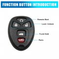 Car Replacement Flip Fob Folding Uncut Remote Key Shell Case Ouc60270 For Chevrolet Impala 2006-2009 5 Button Black