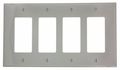 Leviton Pj264-gy 4-gang Decora Gfci Wallplate Midway Size Gray 